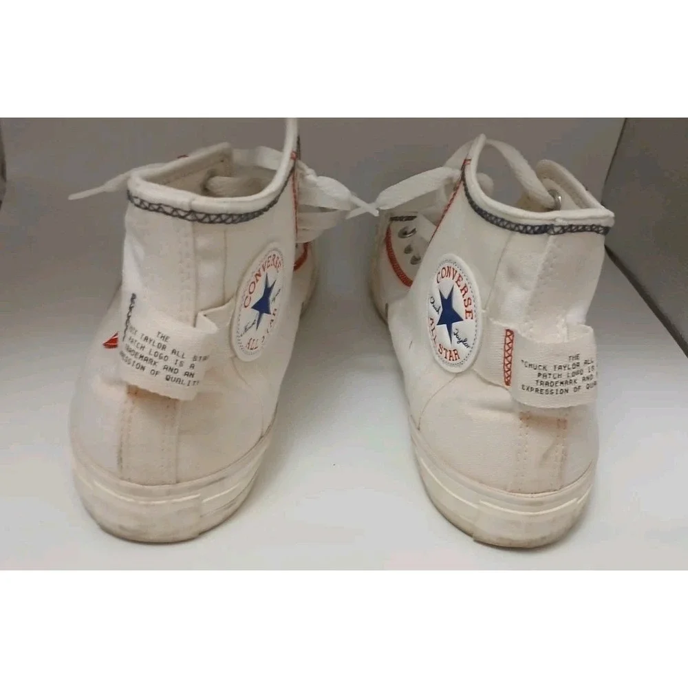 Converse Chuck Taylor All Star High Tops Logo Tag Vintage White A06104C Sneakers - Picture 2 of 16